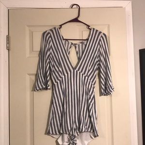 Stripped Low Back Romper